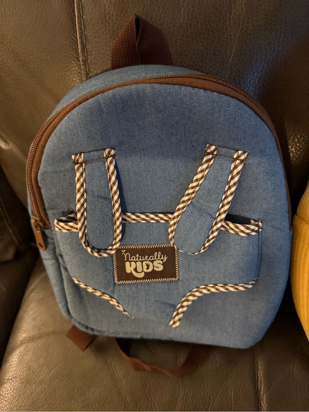 Plush Mini Backpack — Blue and Yellow Kids Bag